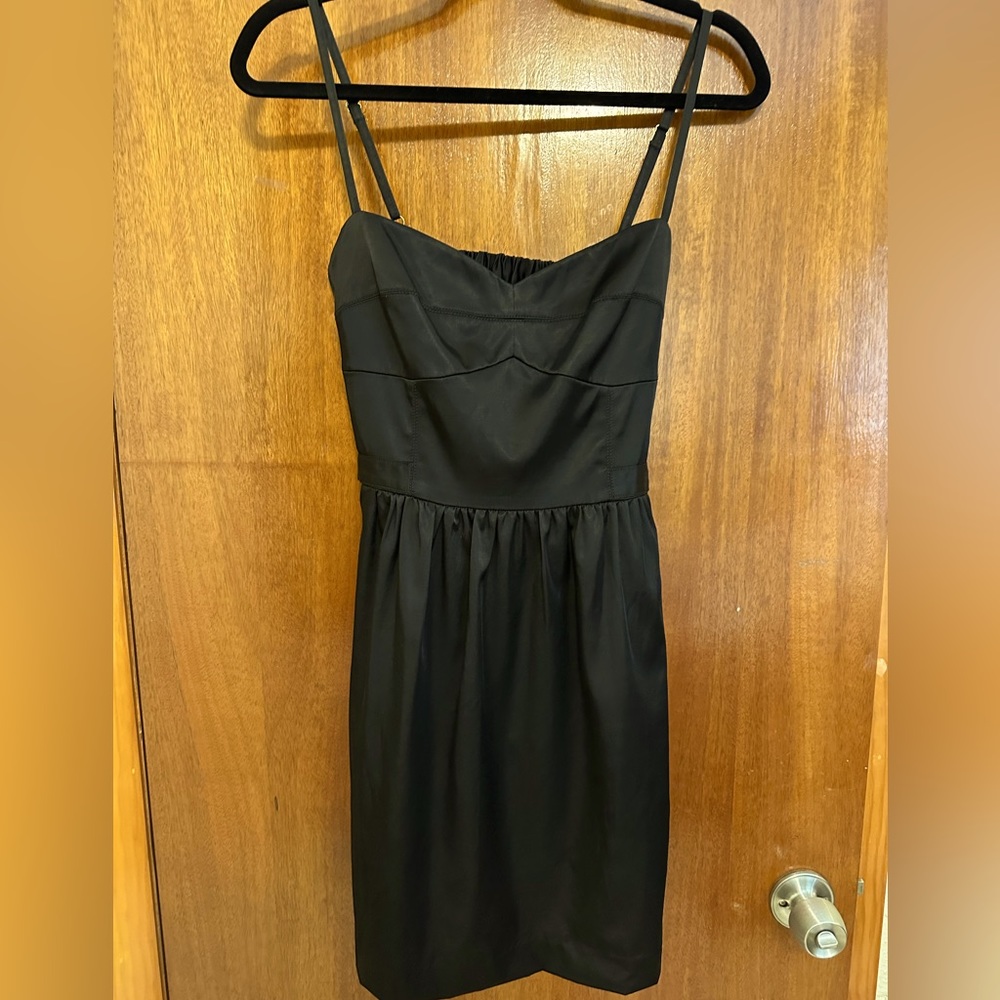 Mini Cocktail Dress, Laila Azhar, Black Satin, Size 4
